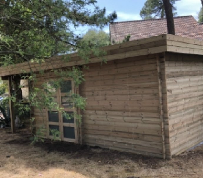 Abri de jardin en bois Toit Terrasse avec auvent